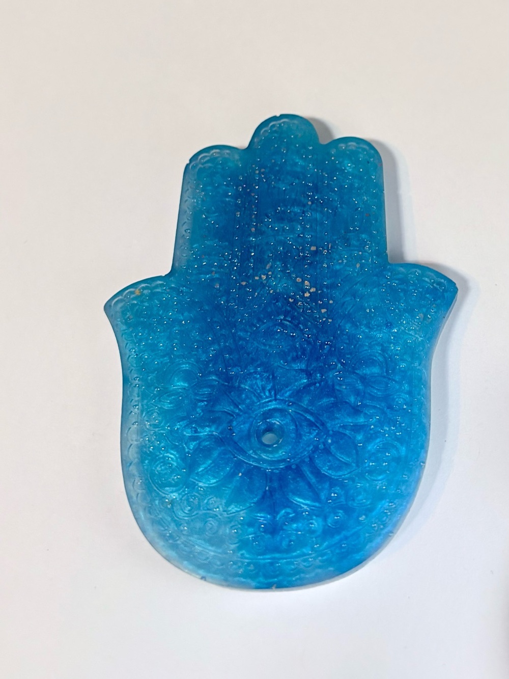 Blue Hamsa Decorative Incense H older Accent - Yamerricales Inspirations